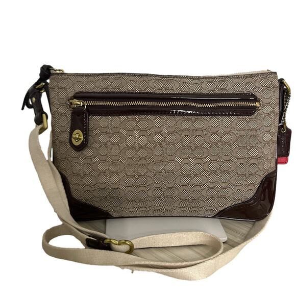 COACH Poppy Signature C Mini Oxford East/West Swingpack Canvas Crossbody - Picture 2 of 11